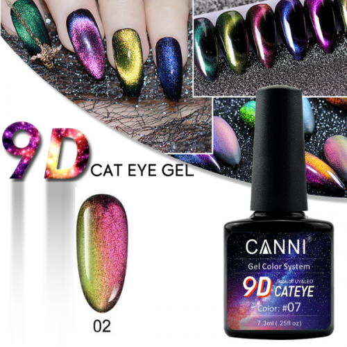 9D Cat Eye gel polish canni soak off Magic colourful 02
